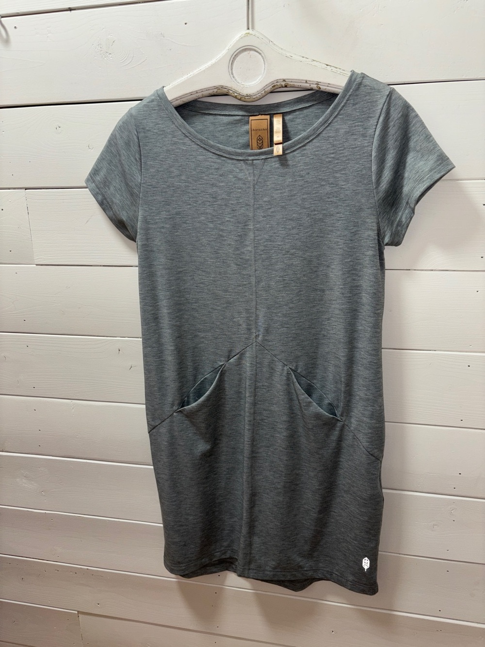 Indygena / Indyeva Grey Short-Sleeve Dress – Size M - Picture 2 of 10